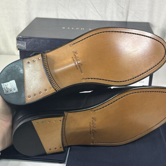 Ralph Lauren Purple Label Fisherman Burnished Sandal Black Calfskin Men sz 10.5 main image 5